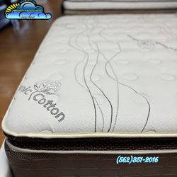 Queen Pillowtop Mattress And Box Set New Cama Colchon Y Tambor 