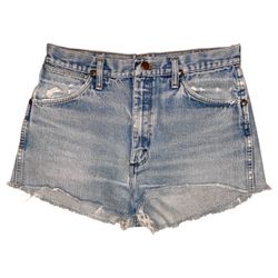 Vintage 1970s-80s Wrangler 13MWZ Daisy Dukes Shorts - Scovill Zipper, Copper Rivets, Authentic Cowboy Cut