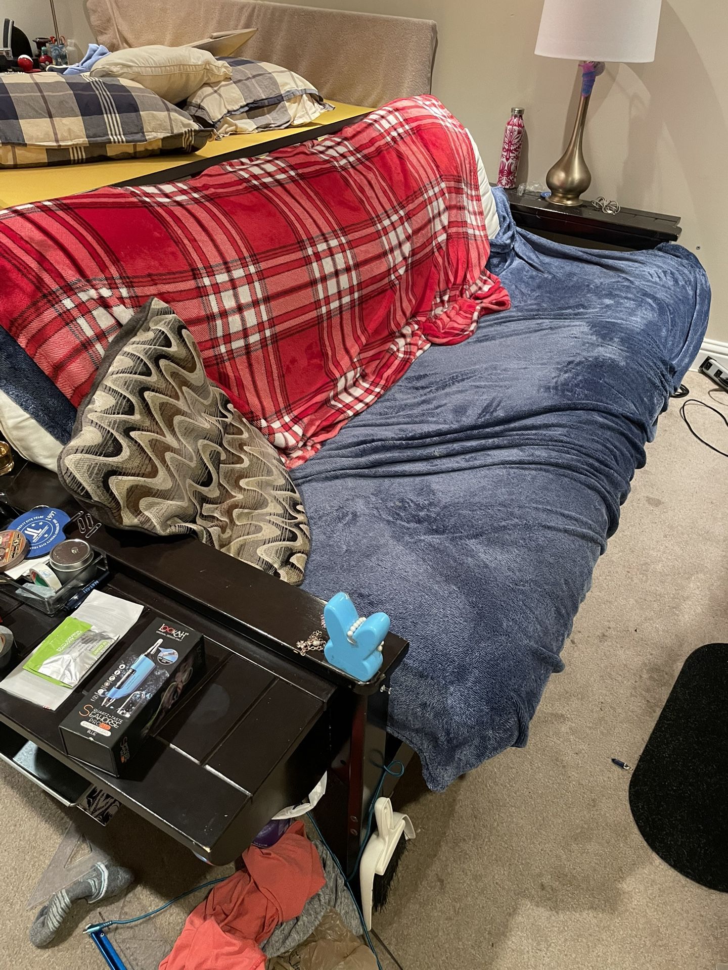 Black wood pull out futon for sale