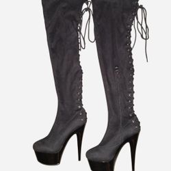 Ellie Sexy 6" Velvet Platform Stiletto's Over the Knee/Thigh High Boots