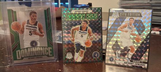 2023-25• NBA STAR ANTHONY EDWARDS •PANINI PRIZM •PANINI MOSAIC •LOT OF 3