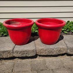 12 Inch Red Planters