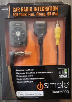 ISimple IS77PRO FM Modulated Ipod/Iphone Interface for factory radios with wireless steering wheel remote