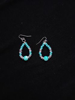 Blue homemade earrings