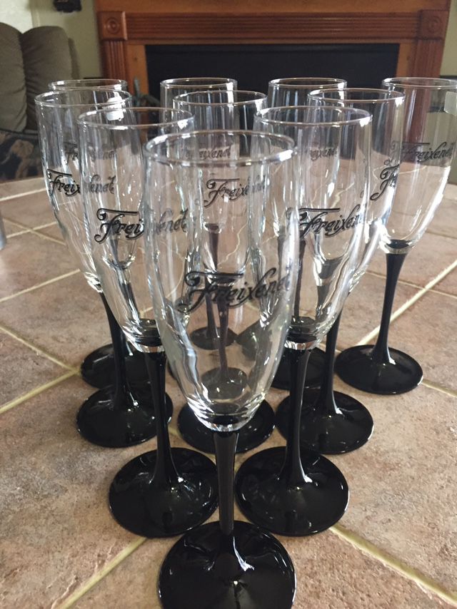 Set Of 10 Freixenet Champagne Glasses