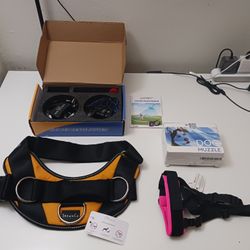 Only 3 dollars each piece.
All New.
Harness size M New + dog muzzle size M New + GPS dog fence for 2 dogs 
Incredible deal 