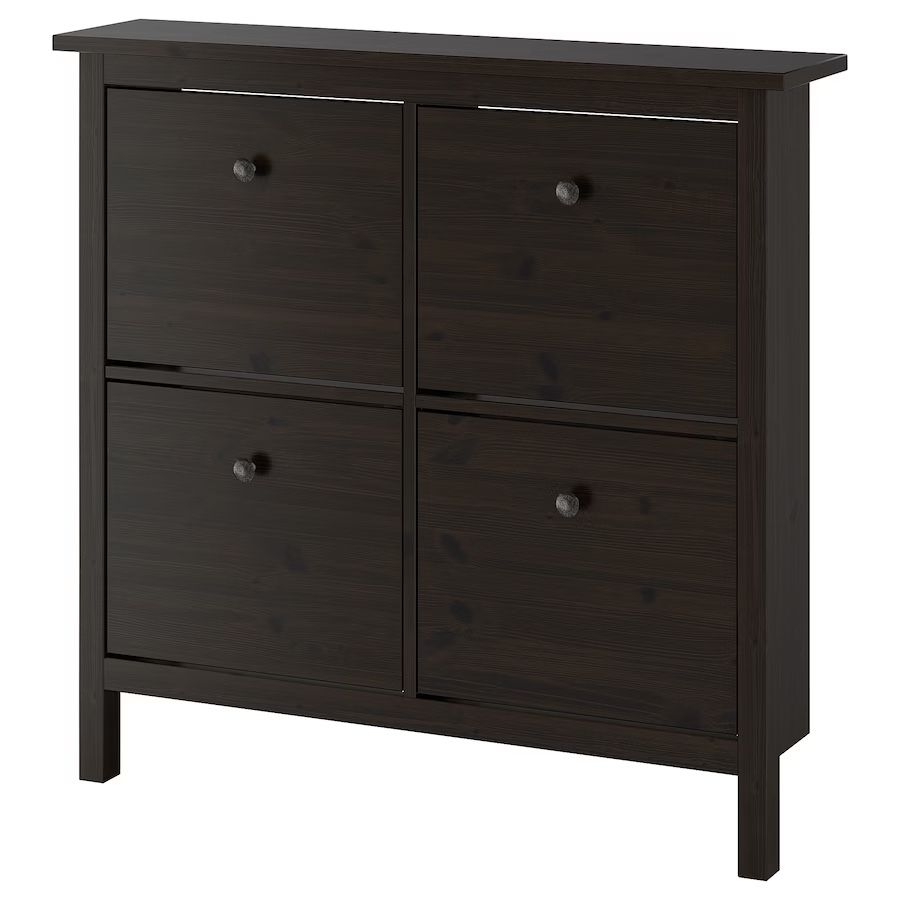 IKEA HEMNES Shoe cabinet with 4 compartments, black-brown