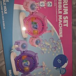 Drum Set Bubble Machine With Led Lights Purple Color Brans New 