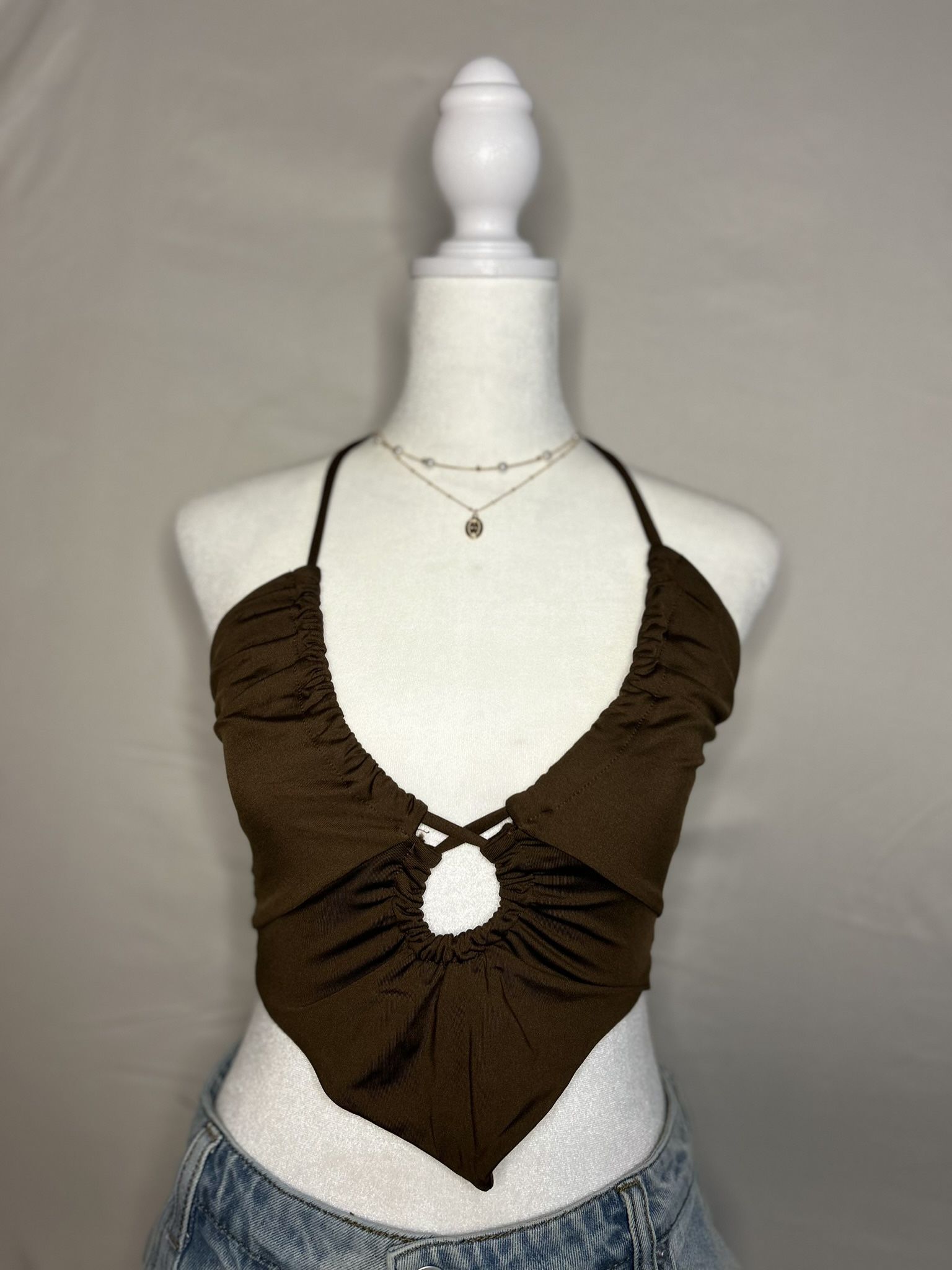 Stacy Brown Halter Top