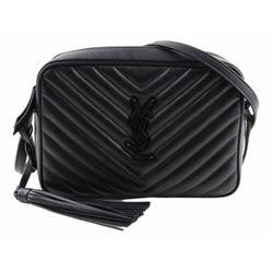 SAINT LAURENT Matelasse Monogram Lou Camera Bag Black