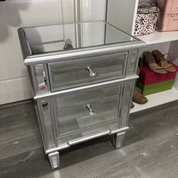 Mirror Nightstand With Drawer