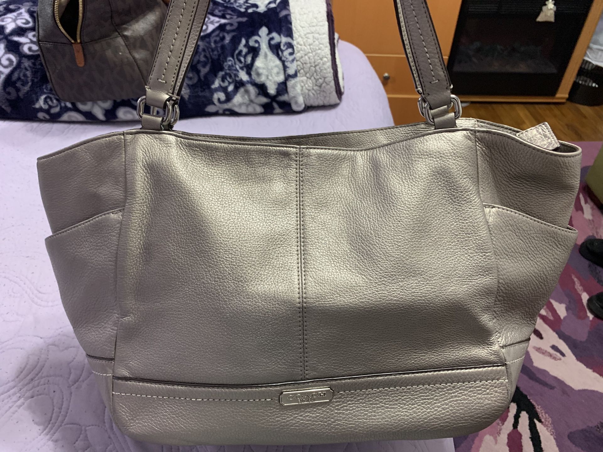 Silver Coach Bag