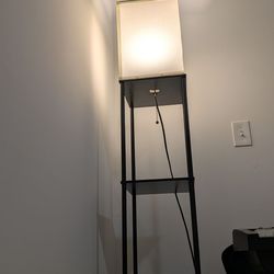 Floor lamp with shelves