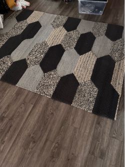 Gray rug, modern high-quality