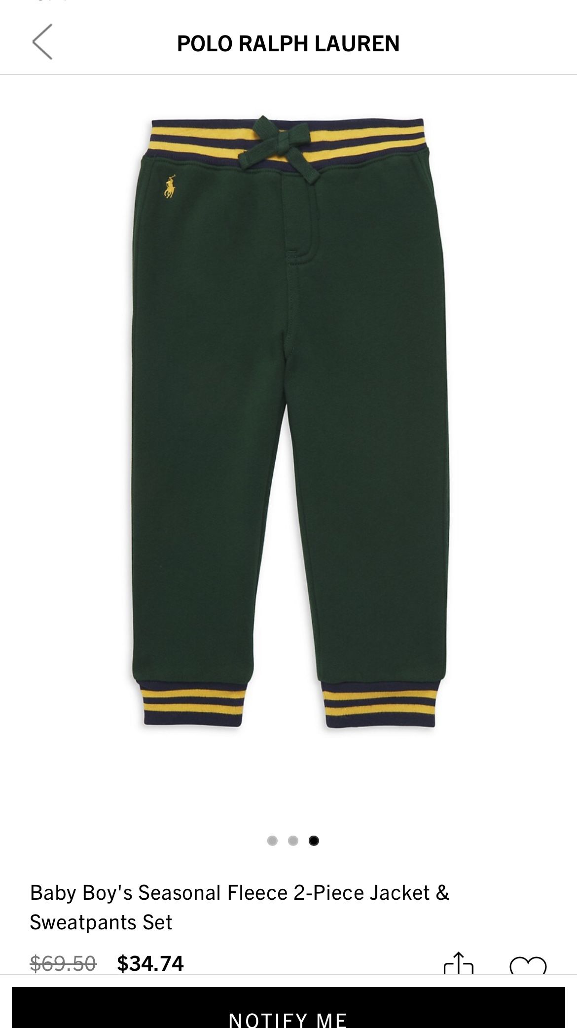 Ralph Lauren Fleece Jacket And Jogger Pant , 9 M