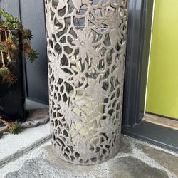 Ceramic Candle Lantern With Glass Vase Insert