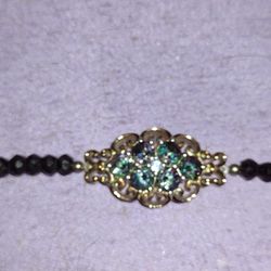 Mystic Topaz And Silver Bracelet With Thai Black Spinel Beads.
