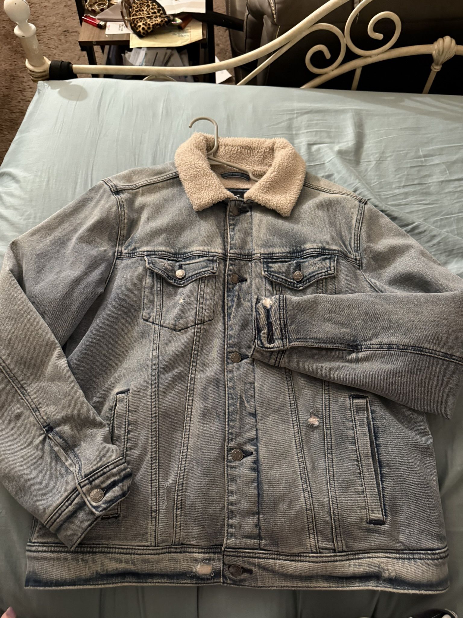 Men’s Warm Denim Jacket- XL