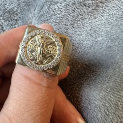 14k Gold Centenario Inspired Men Ring-Rolex