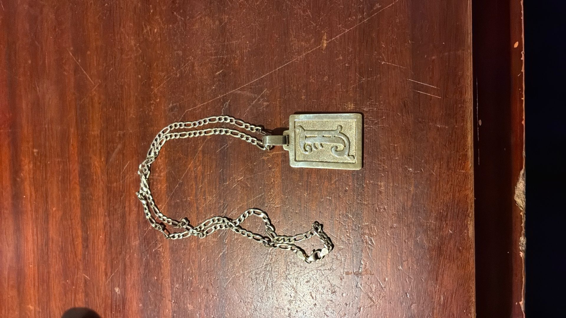 Silver Chain With Initial J Pendant