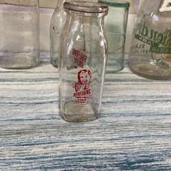 Collection of Vintage Glass Milk Bottles