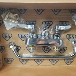 New T&S B-1117 Workboard Faucet, Wall Mount,  4" Center, 10" Swivel 