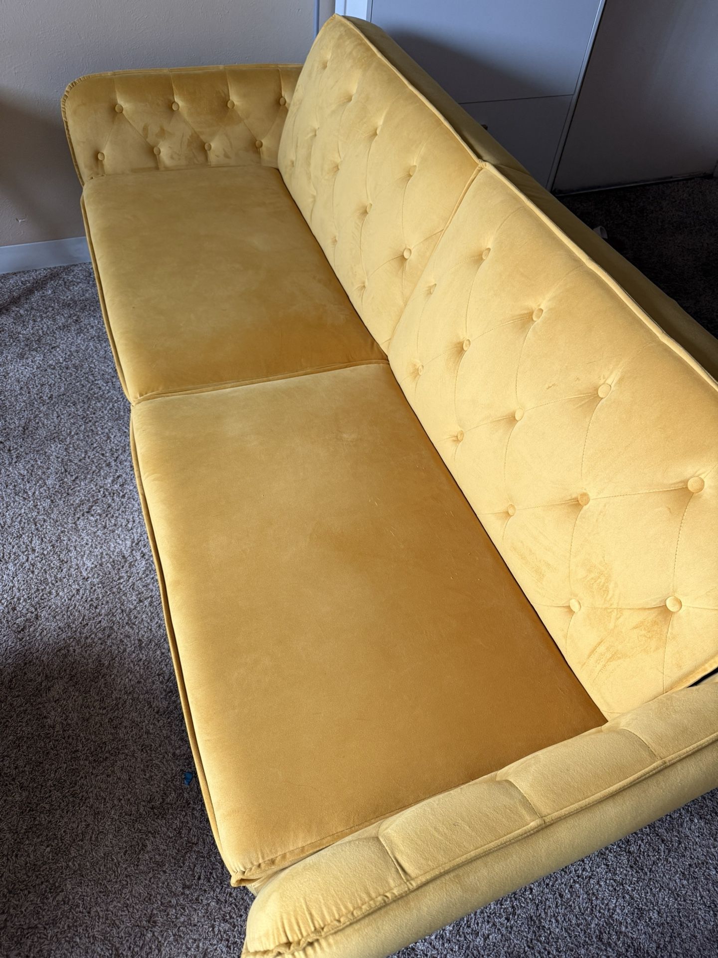 Memory Foam Futon Sofa Bed/Yellow