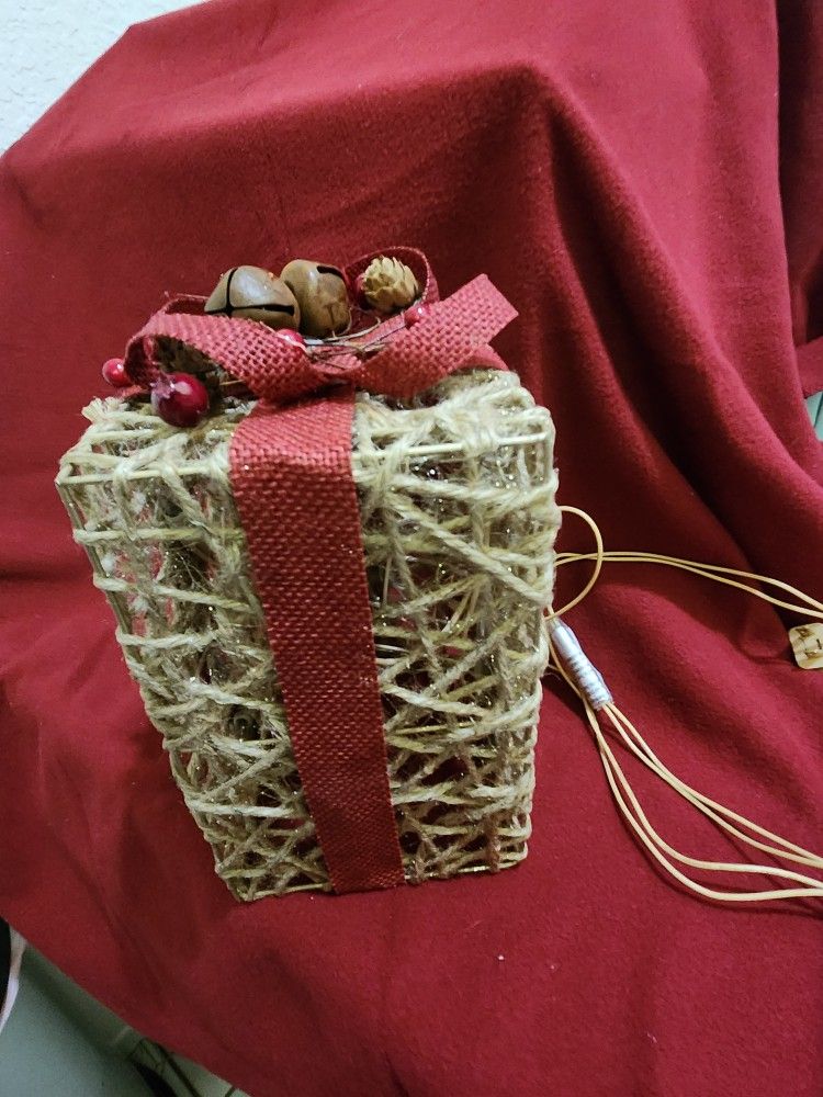 Christmas Lighted Glittery Gift Box