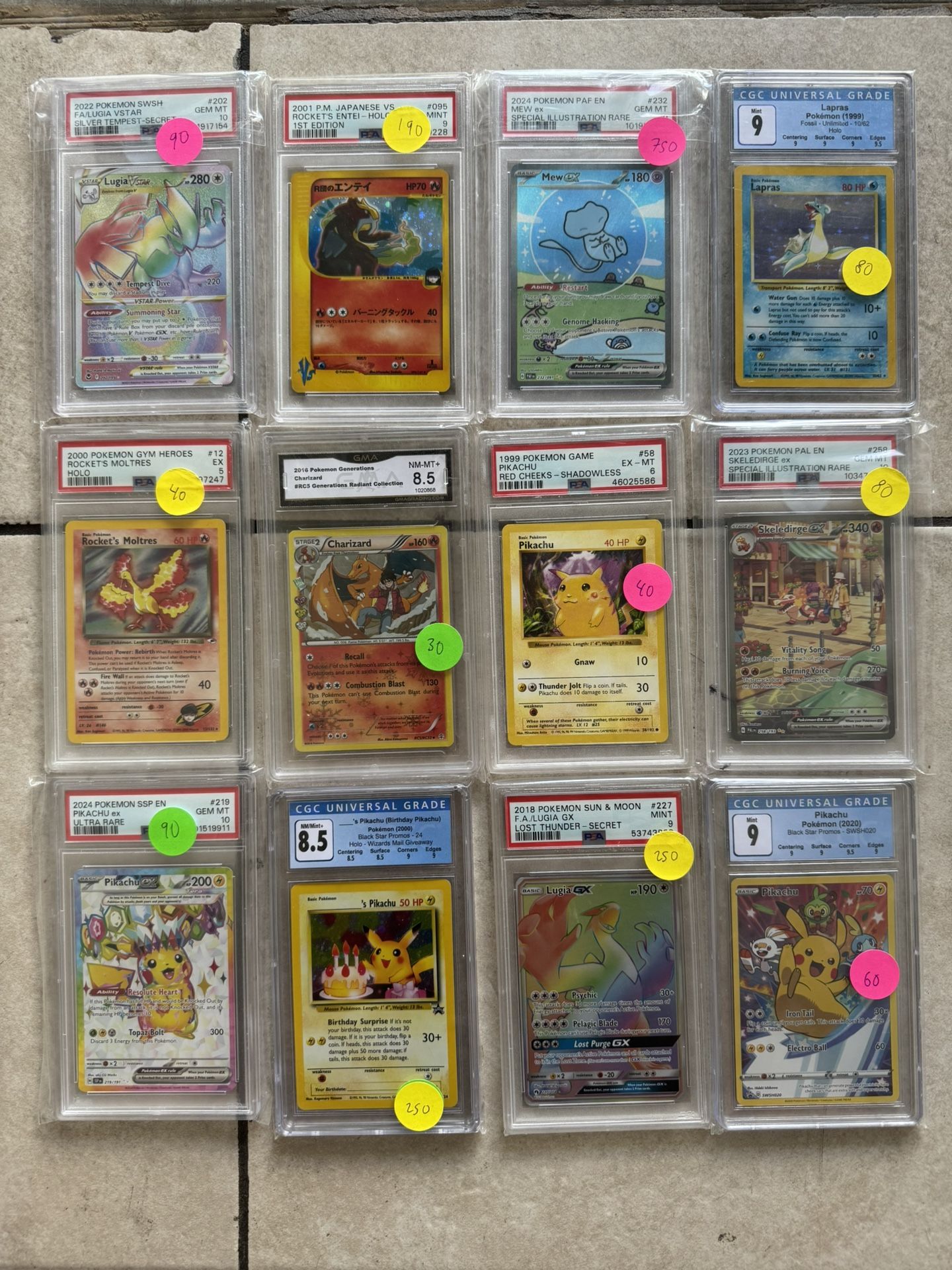 Pokemon Cards Mew Ex Lugia Pikachu