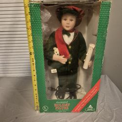 Christmas caroling boy 