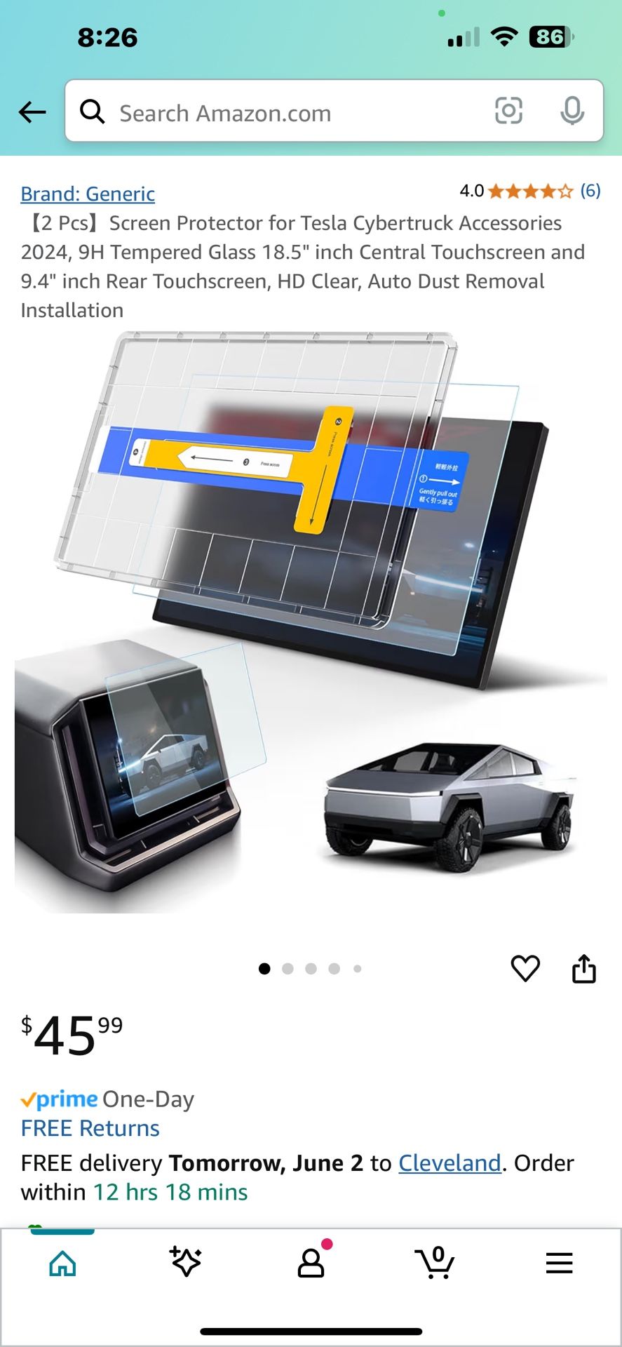 Cyber Tesla Truck Tempered Glass