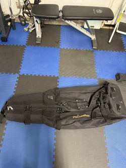 Pinseeker Golf Travel Bag w/ Wheels & Straps – Durable Black Rolling Case 