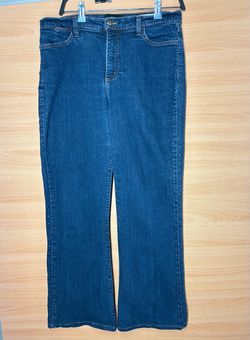 NYDJ Blue Flare Jeans with Side Stud Detail, size 12