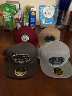 Lot of 4 BSW Snapback Hats California Republic Bear Golden Gate Bridge Caps