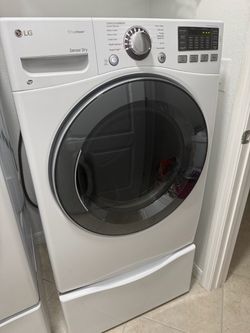 LG 7.4 Cu. Ft. Electric Steam Dryer with Storage Pedestal