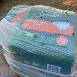 Depend Diapers 20 Count Sizes/m 