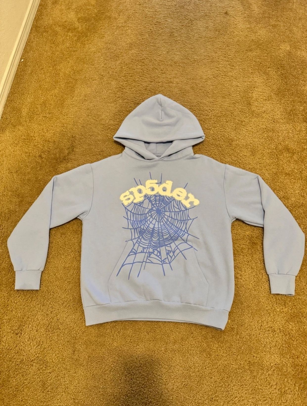 Light Blue Sp5der Hoodie Brand New Medium