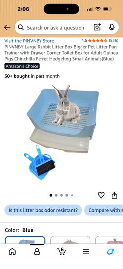 PINVNBY Large Rabbit Litter Box Bigger Pet Litter Pan Trainer with Drawer Corner Toilet Box for Adult Guinea Pigs Chinchilla Ferret Hedgehog Small Ani