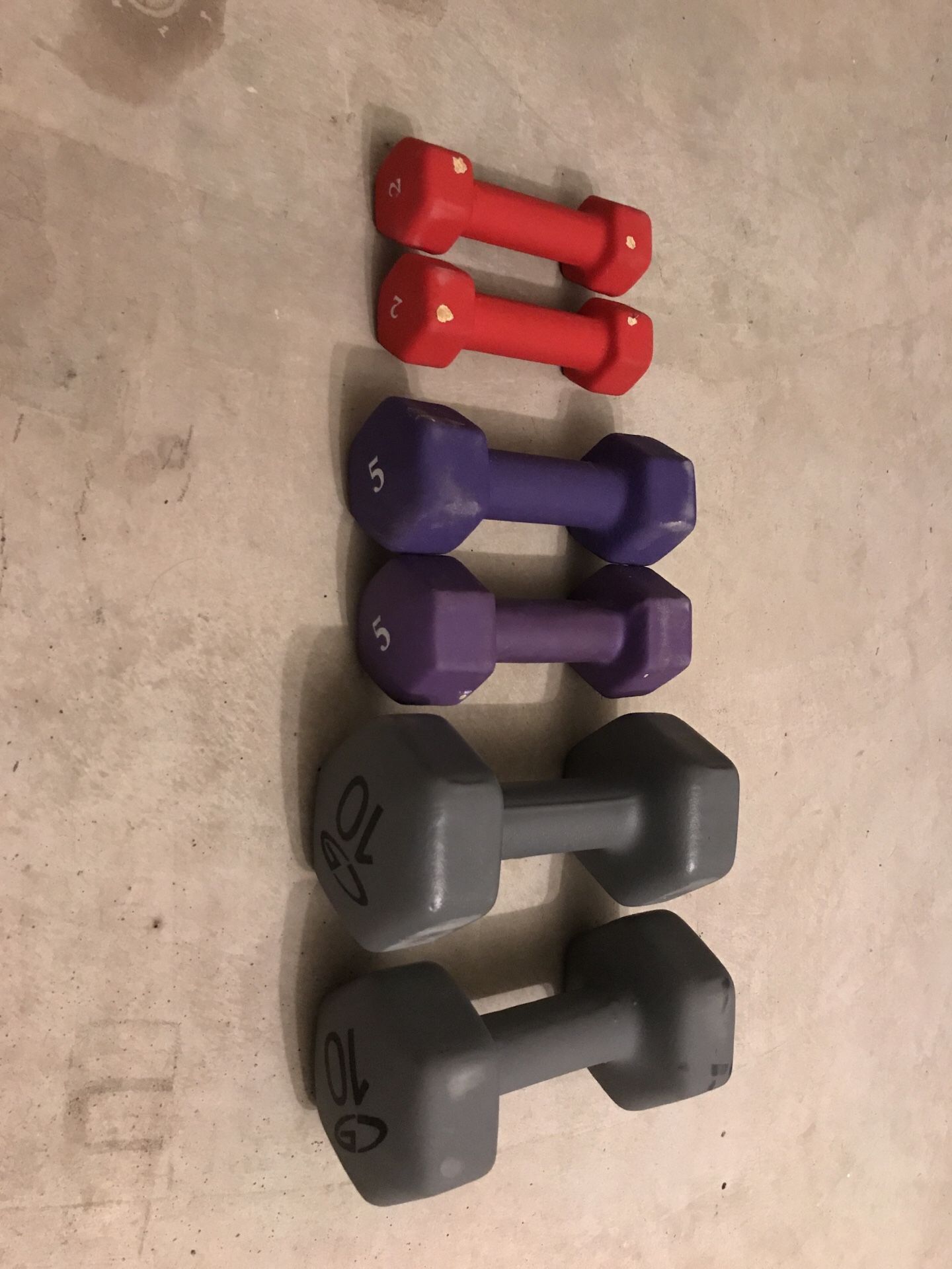 Set of weights dumbbells