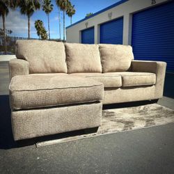 Beige Modern Reversible Sectional Sofa