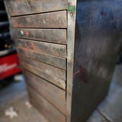 Vintage Metal Slanted Shelve cabinet 