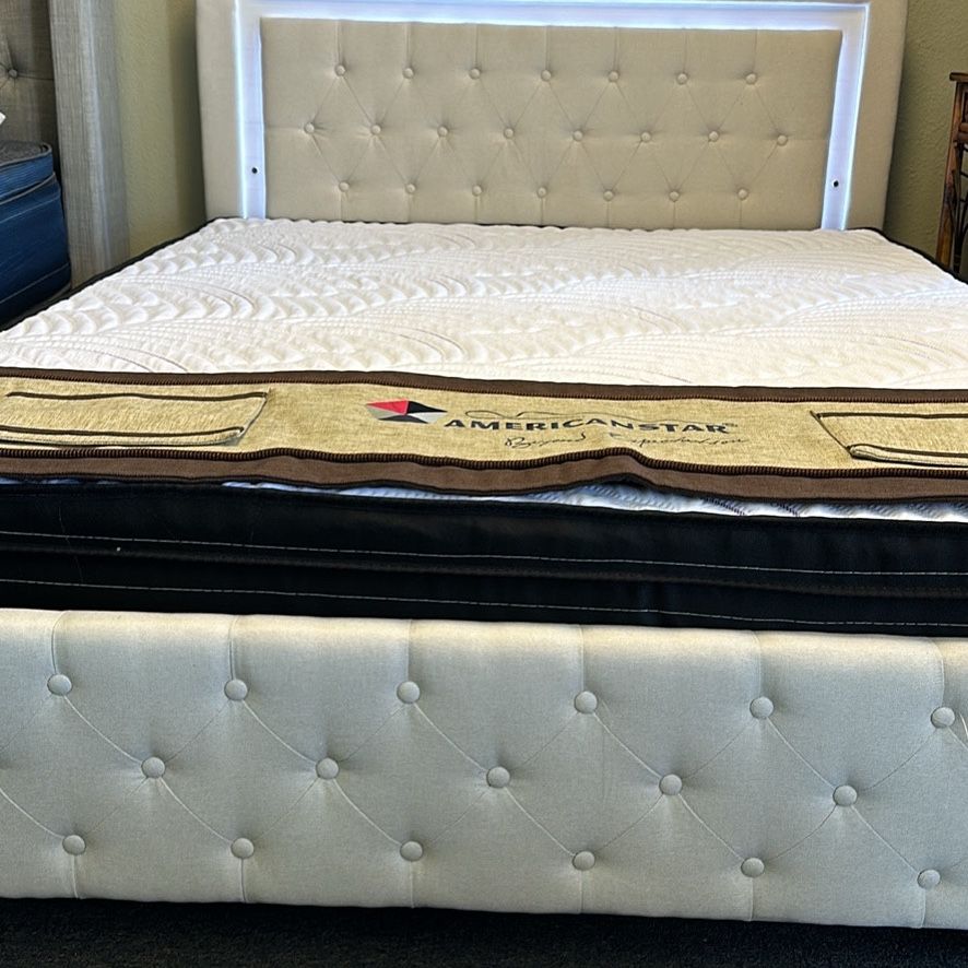 NEW TWIN FULL QUEEN KING SIZE LED PLATFORM BED WITH MATTRESS AND FREE DELIVERY SPECIAL FINANCING $40 Down 