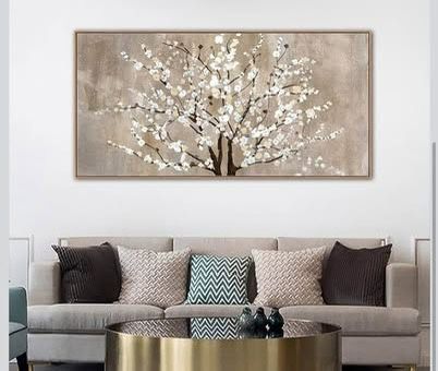 Framed Canvas Wall Art Plum Blossom Flowers Canvas Pictures Wall Decor New 60”x30”