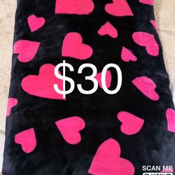 Victoria's Secret Black and Red Heart Throw. Size-50x60 In