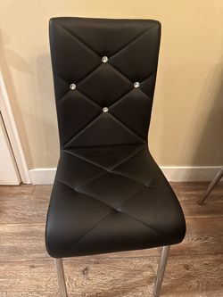 Black faux dining chairs - 8pcs