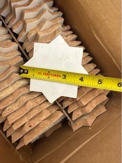 Six cases of Zellige tiles Pure White Star