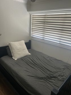 Full Size Bed Frame With New Mattress