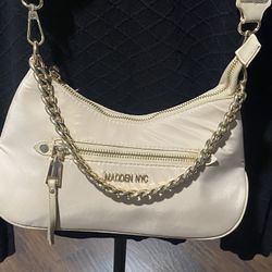 Madden NYC Women's Chain Crossbody Handbag with Pouch, Khaki