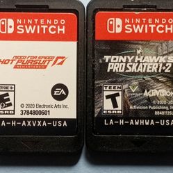 Nintendo Switch Need For Speed Pursuit: Remastered and Tony Hawk Pro Skater 1+2 Games