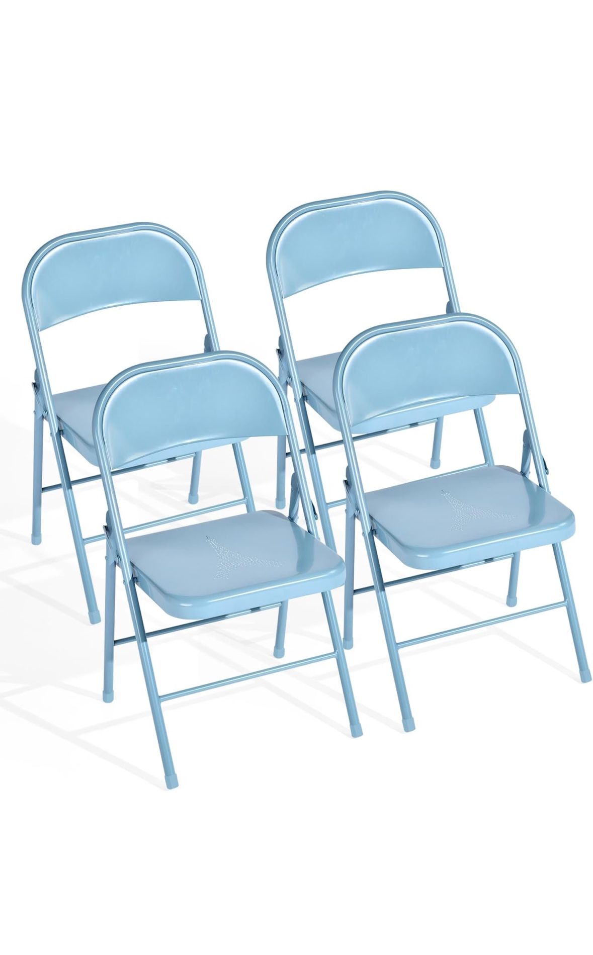 Metal Folding Chairs- Set Of 8